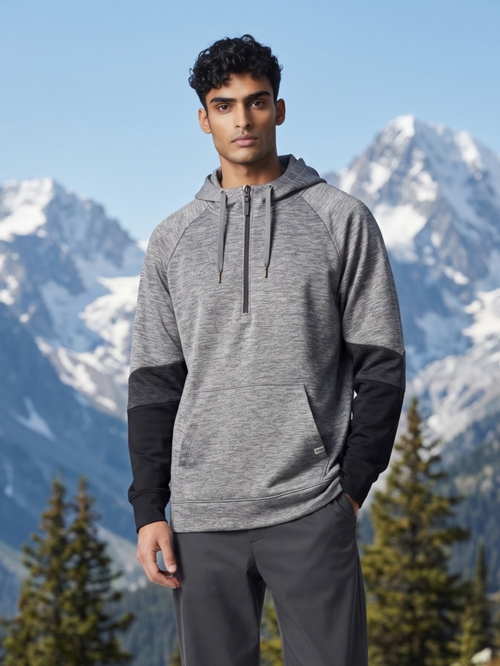 DSG Gray Heather Full-Zip Hooded Sweatshirt with Dark Gray Trim
